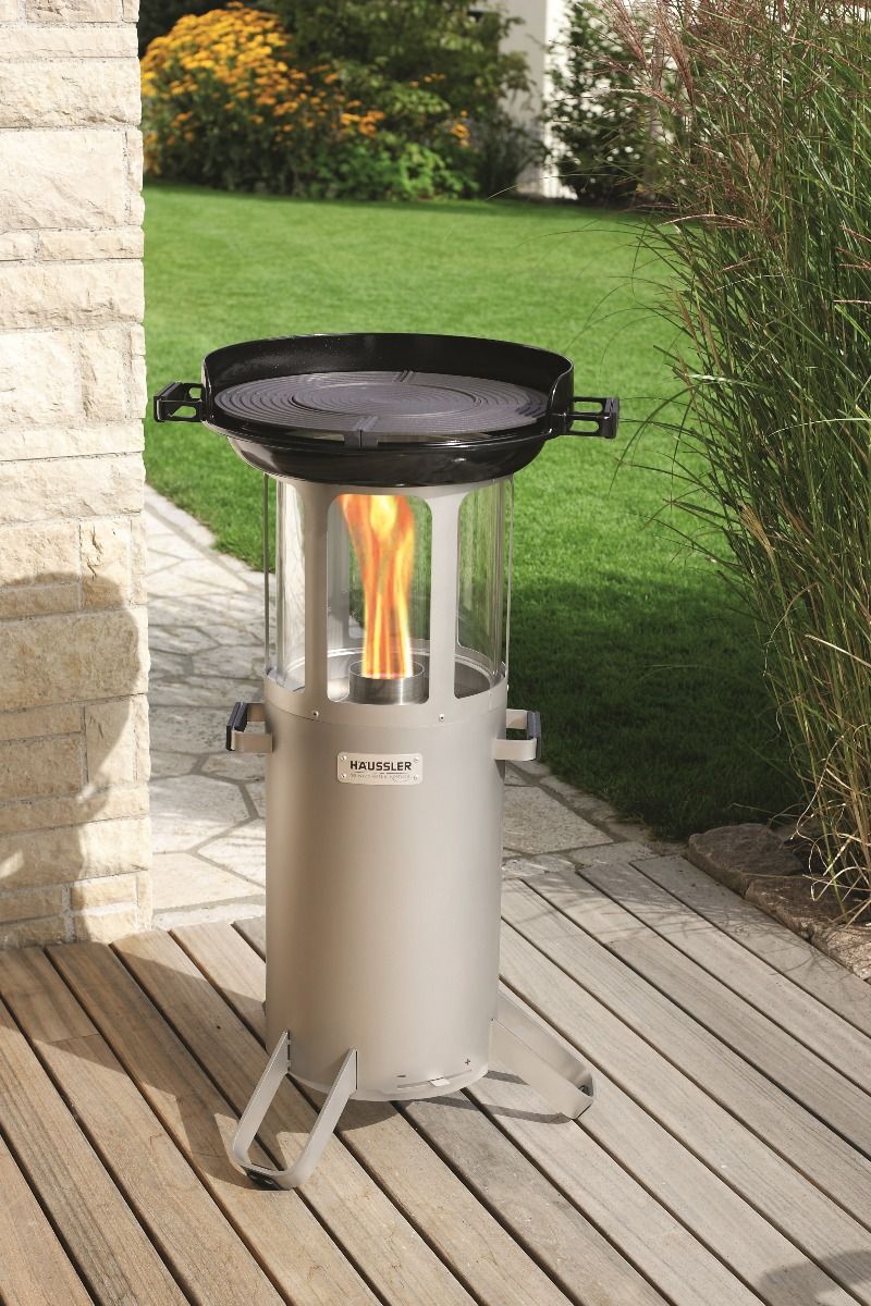Häussler Ambientelicht/Pelletgrill mit Grillaufsatz und Deckel 