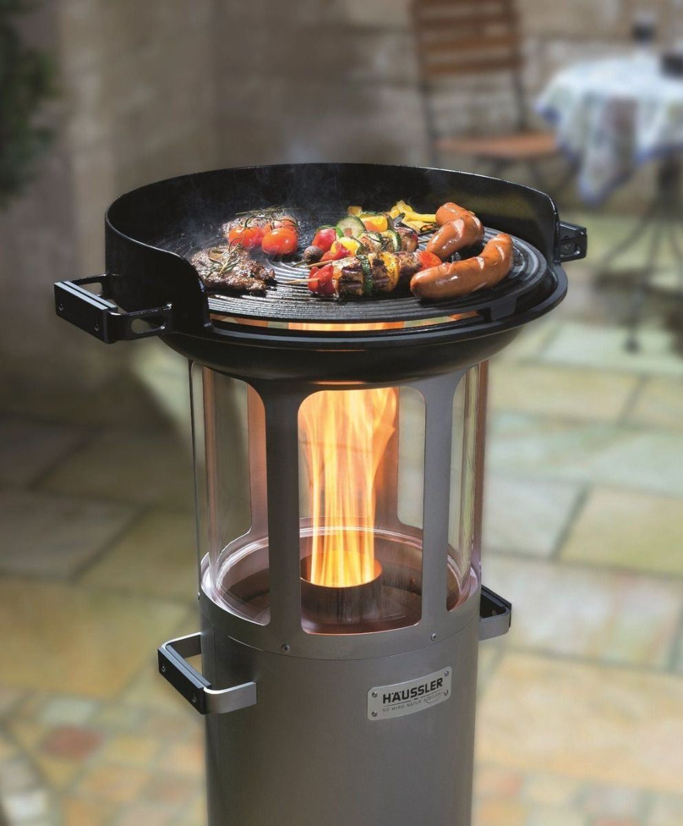 Häussler Ambientelicht/Pelletgrill mit Grillaufsatz und Deckel 