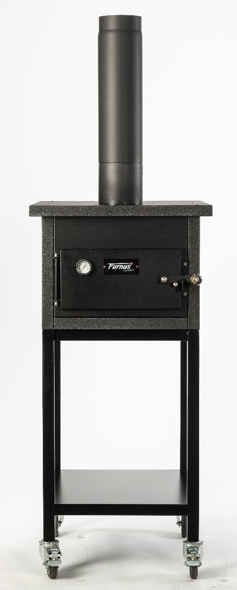 Furnus Q1 Holzbackofen schwarz (inkl. Untergestell und Räder)